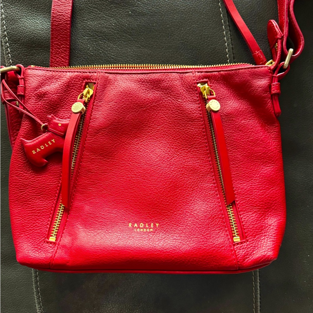Bradley of London red leather crossbody.